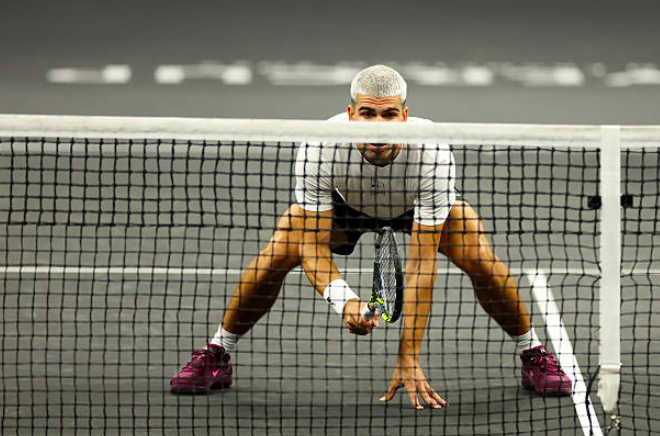Carlos Alcaraz entrenando en la Laver Cup 2025. Fuente: Getty