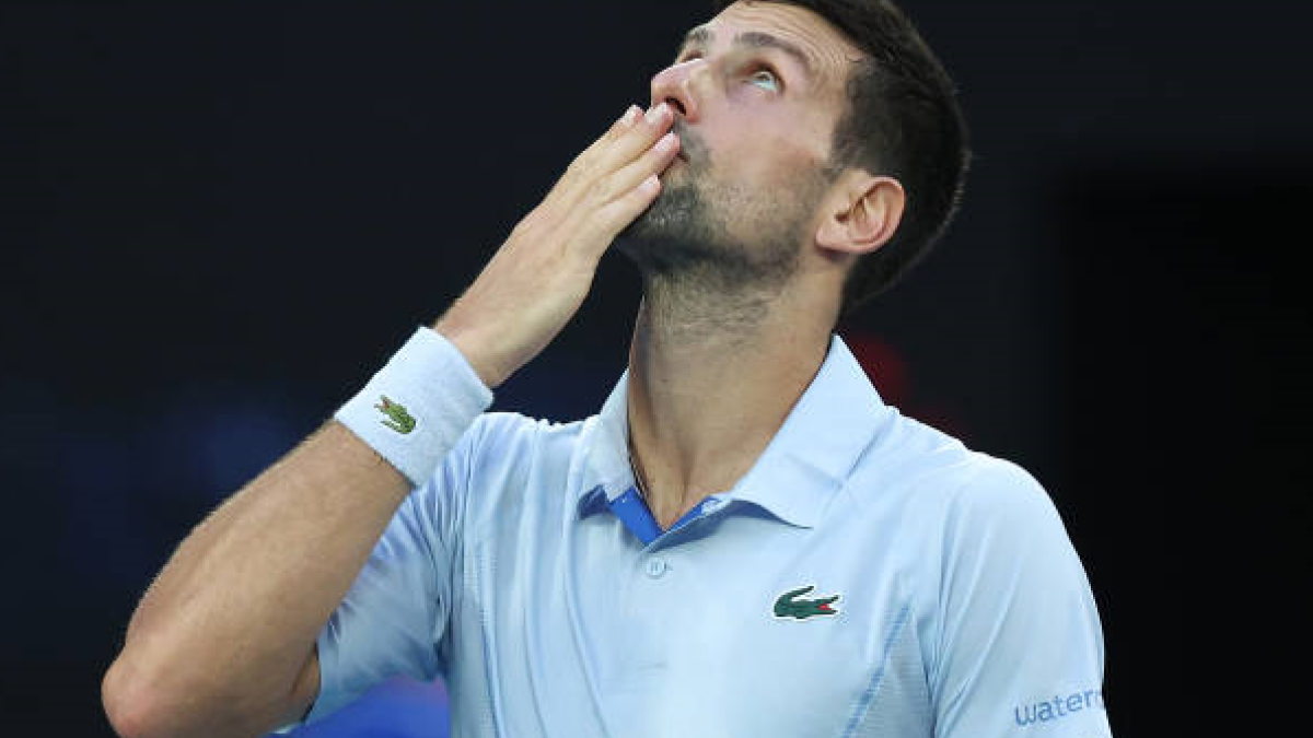 Novak Djokovic en el Open de Australia 2024. Foto: getty