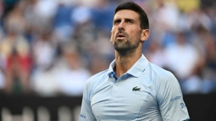 Novak Djokovic, durante el partido ante Taylor Fritz. Foto: Getty