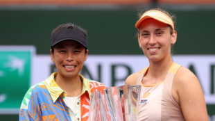 Su-Wei Hsieh y Elise Mertens, campeonas en Indian Wells 2024. Foto: Getty