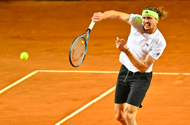 Alexander Zverev entrenando en el Masters de Roma. Fuente: Getty