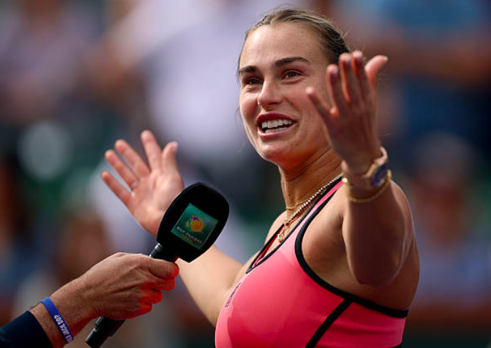 Aryna Sabalenka after her first victory in Indian Wells 2026. Source: Getty