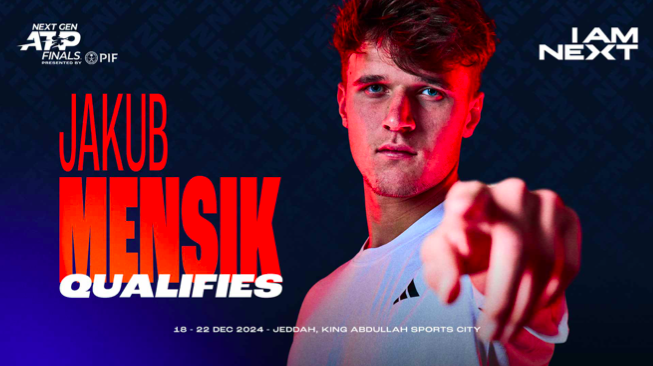 Jakub Mensik, clasificado a las Next Gen Finals 2024. Fuente: ATP
