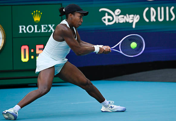 Cori Gauff 在 2026 迈阿密公开赛中比赛。图片来源:Getty