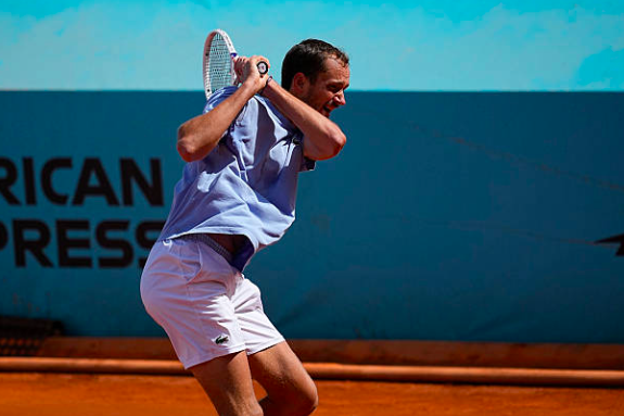 Daniil Medvedev s'entraînant au Mutua Madrid Open. Source: Getty
