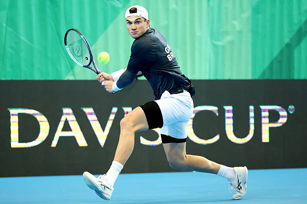 Jack Draper during his match against Durasovic.