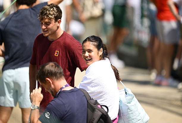 Draper and Raducanu at Wimbledon in 2025.
