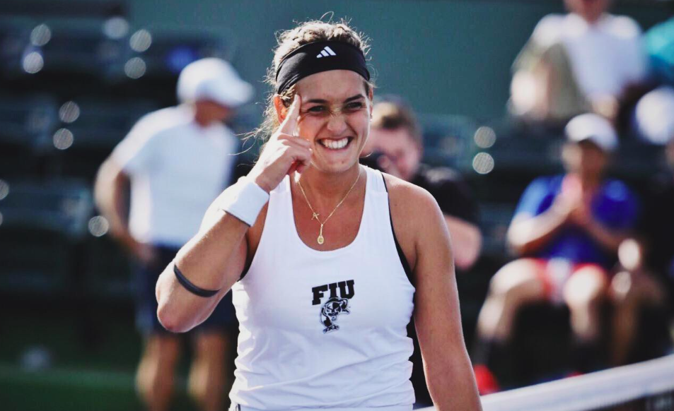 Andrea Lázaro nella sua fase universitaria nel tennis. Fonte: Punto de Break