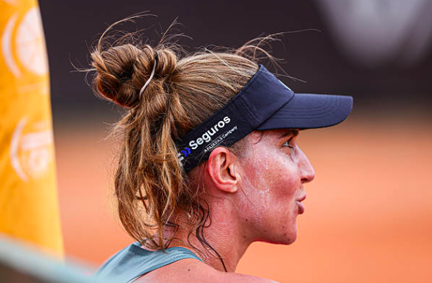 Beatriz Haddad Maia atiende a Punto de Break. Fuente: Getty