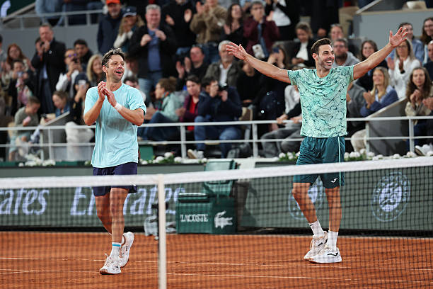 Marcel Granollers and Horacio Zeballos after winning Roland Garros 2026.