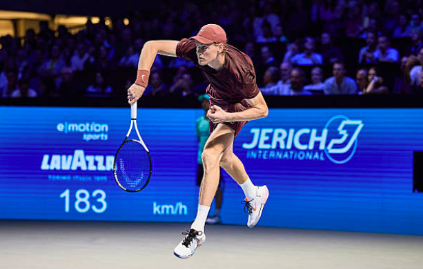 Jannik Sinner during the Vienna tournament this week. Source: Getty