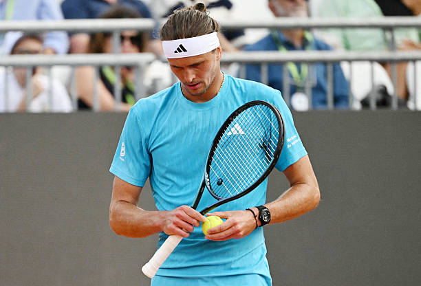 Alexander Zverev durante su encuentro ante Luciano Darderi en el ATP Roma.