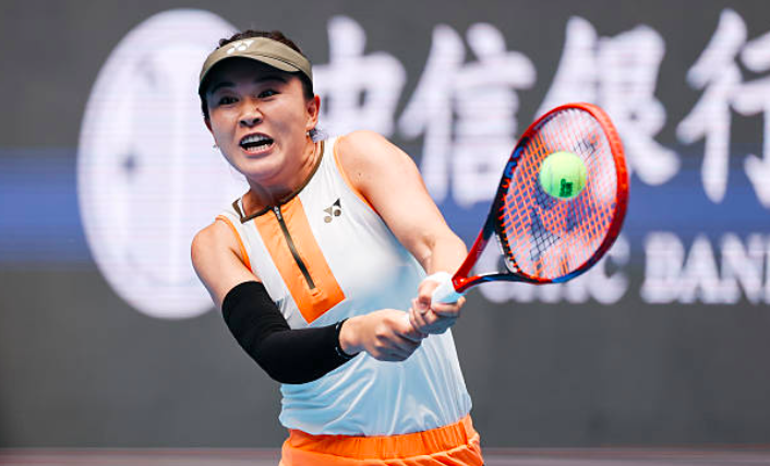 林竹参加2025年WTA北京赛的比赛。来源：盖蒂