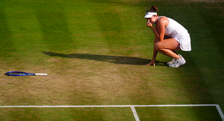 Linda Noskova celebra su pase a la final de Wimbledon 2026. Fuente: Getty