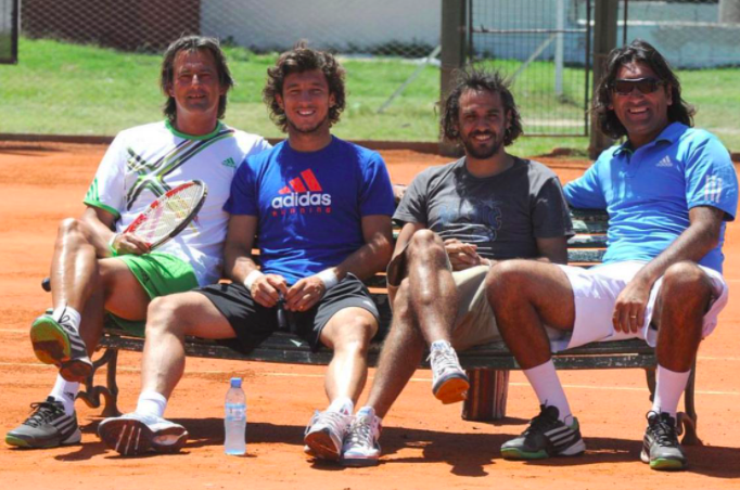 Marcelo Gómez con Mariano Zabaleta y Pico Mónaco.