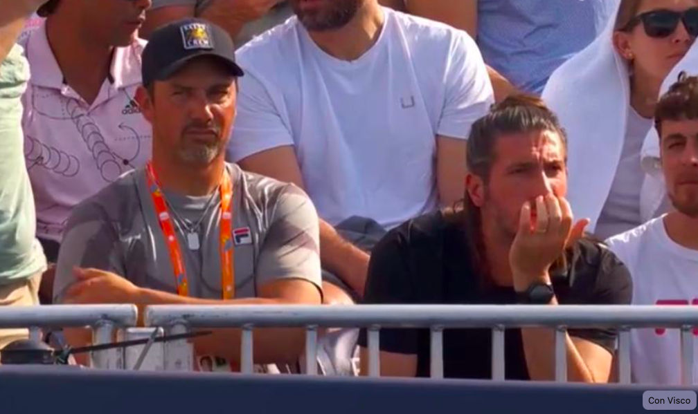 Mariano Puerta entrenando a Alejandro Davidovich en París.