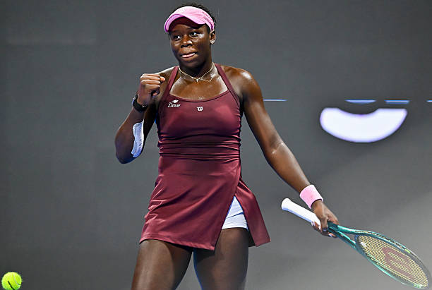 Mboko during the final of WTA 1000 Doha.