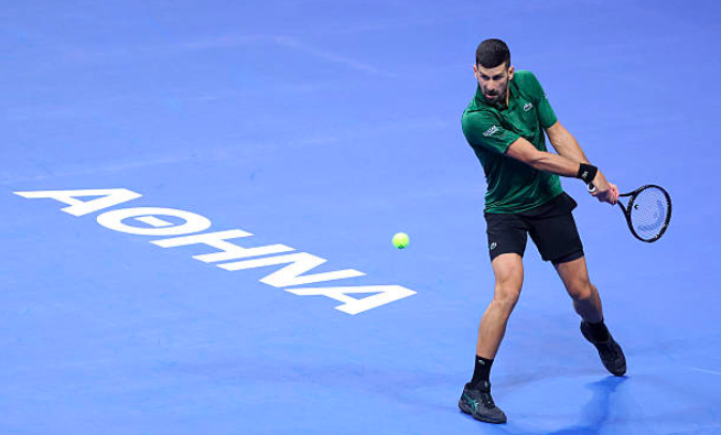 Novak Djokovic in his first match in Athens. Source: Getty