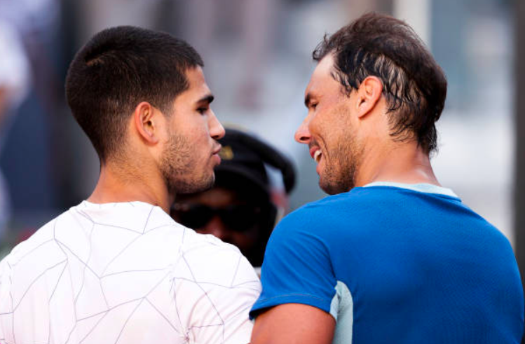 Il duello sognato tra Carlos Alcaraz e Rafael Nadal. Fonte: Getty