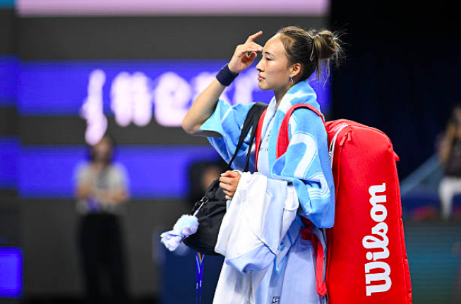Qinwen Zheng lors de son tournoi à Pékin. Source : Getty