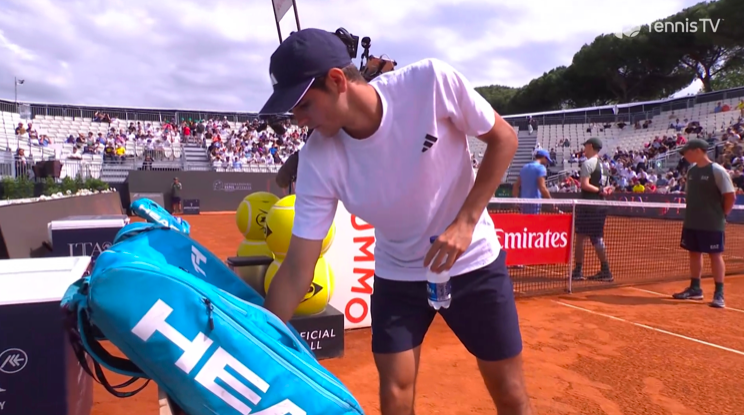 Rafa Jódar en su partido con Borges en el ATP Roma 2026. Fuente: Getty