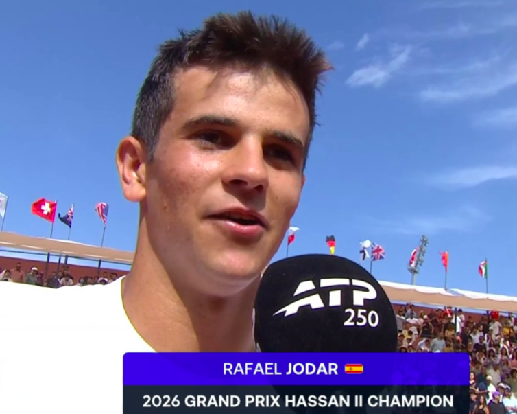 Rafa Jódar in his champion's speech at the Marrakech tournament. Source: TennisTV