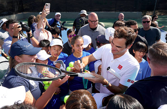Roger Federer durante un evento en San Francisco. Fuente: Getty