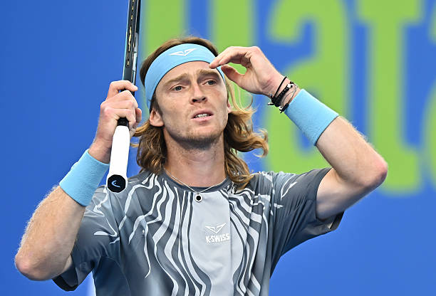 Andrey Rublev, during the 2026 ATP Doha