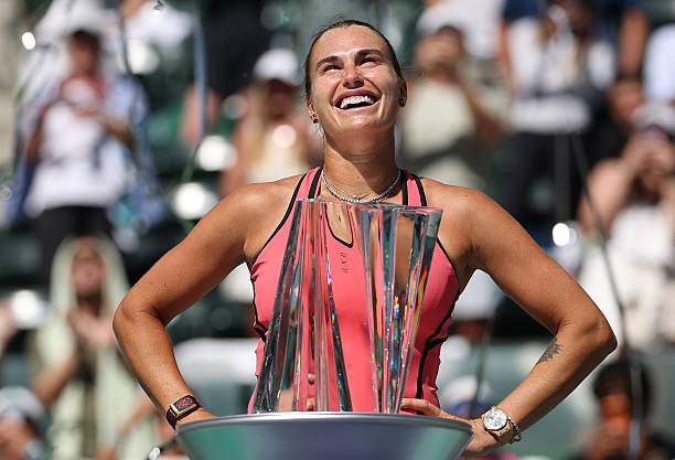 Aryna Sabalenka tras ganar Indian Wells 2026.