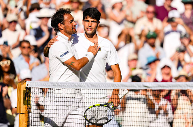 Fabio Fognini in the last game of his career. Source: Getty