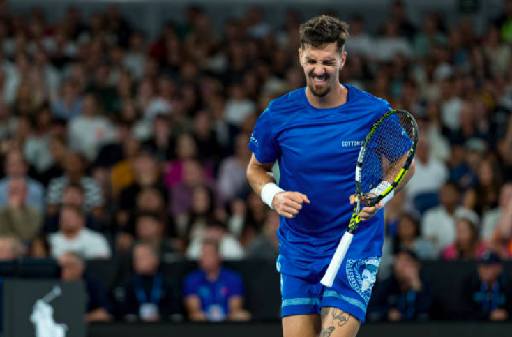 Thanasi Kokkinakis durante el último Open de Australia. Fuente: Getty