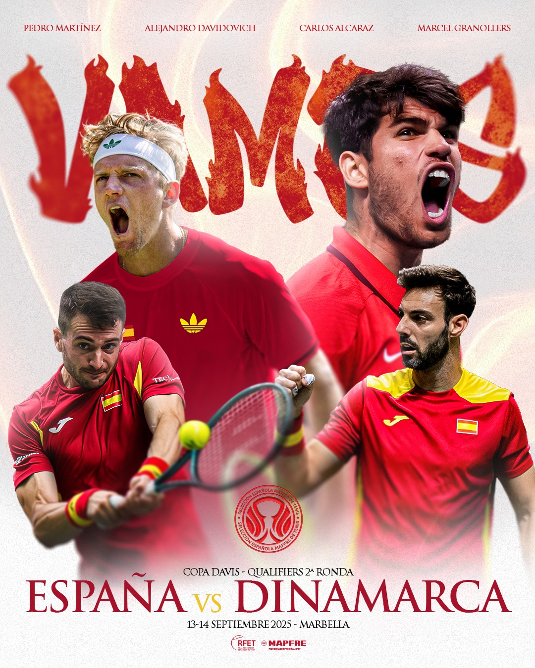 Cartel del España-Dinamarca. Foto: RFET
