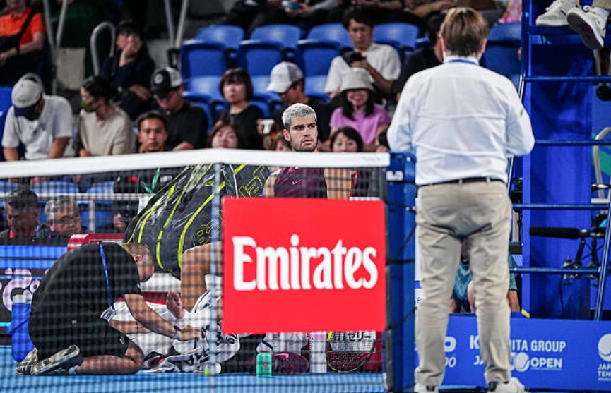 Carlos Alcaraz en el ATP Tokio 2025. Foto: Getty