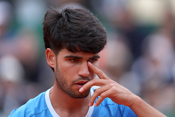 Carlos Alcaraz,triste por ausencia en Roland Garros. Foto: gettyimages