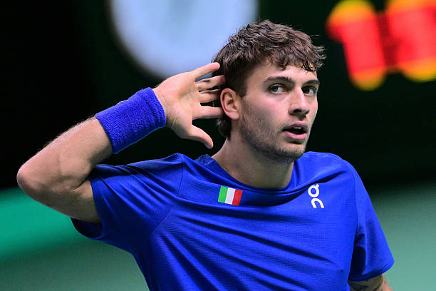 Cobolli庆祝去年赢得的戴维斯杯。来源：Getty