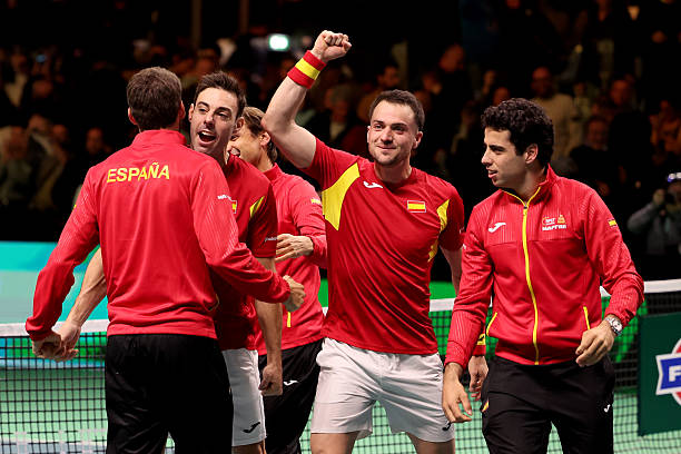 Así celebró España el pase a la final de la Davis. Fuente: Getty