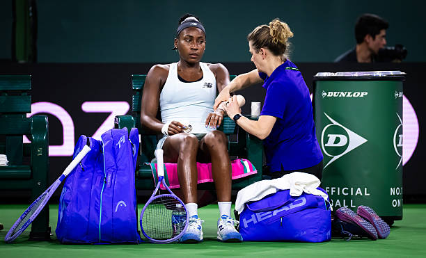 Gauff se vio obligada a retirarse de Indian Wells por lesión. Fuente: Getty