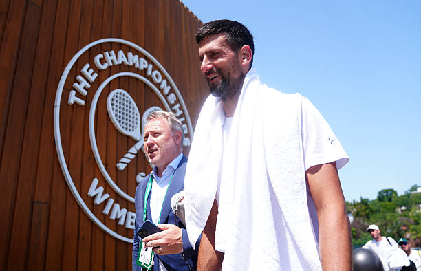 Djokovic ya entrena en Wimbledon, preparado para asaltar el trono. Fuente: Getty