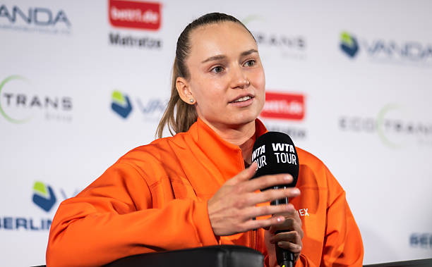 Elena Rybakina speaks in Berlin. Photo: gettyimages