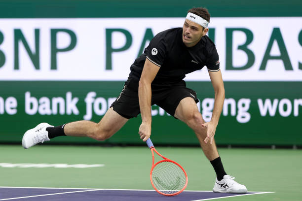 Taylor Fritz durante un partido en Indian Wells.