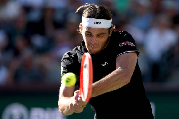 Taylor Fritz, durante un partido en Indian Wells.