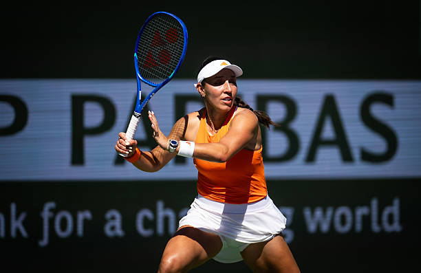 Jessica Pegula habla del cordaje en Indian Wells. Foto: gettyimages