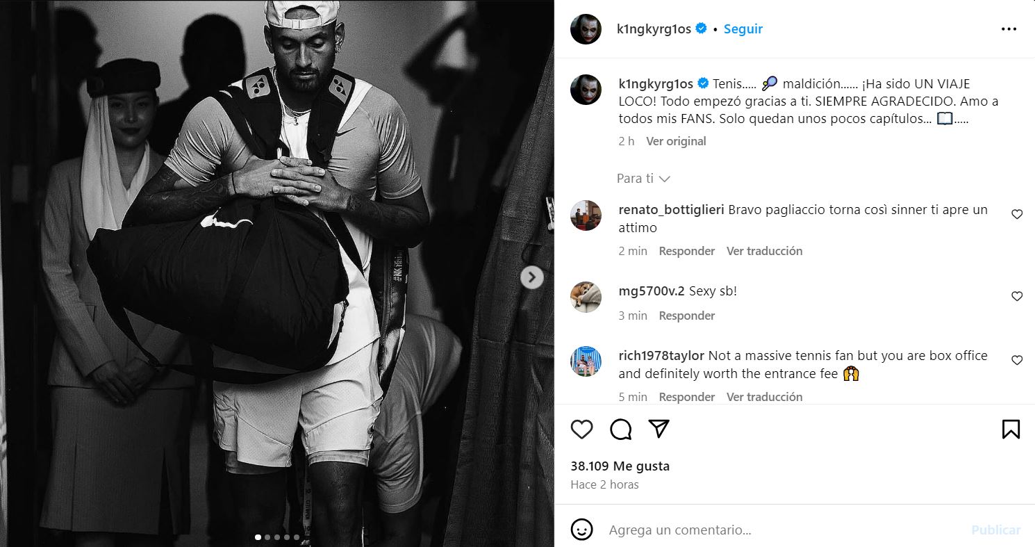 Kyrgios retirada