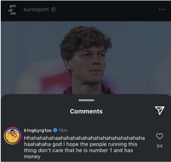 Kyrgios attacks Sinner