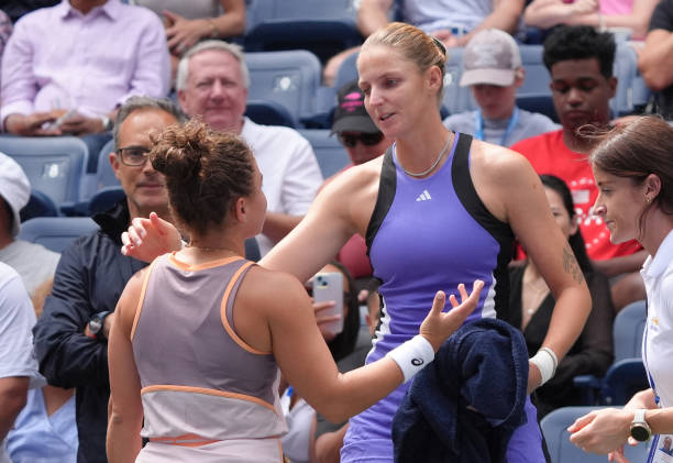 Pliskova's last match at the WTA level, vs Paolini at US Open 2024. Source: Getty