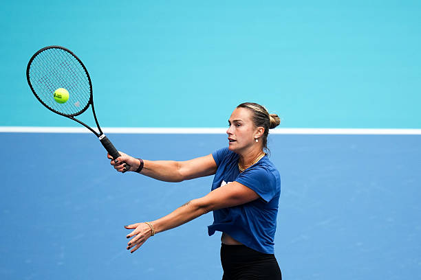 Sabalenka ya entrena en Miami. Fuente: Getty