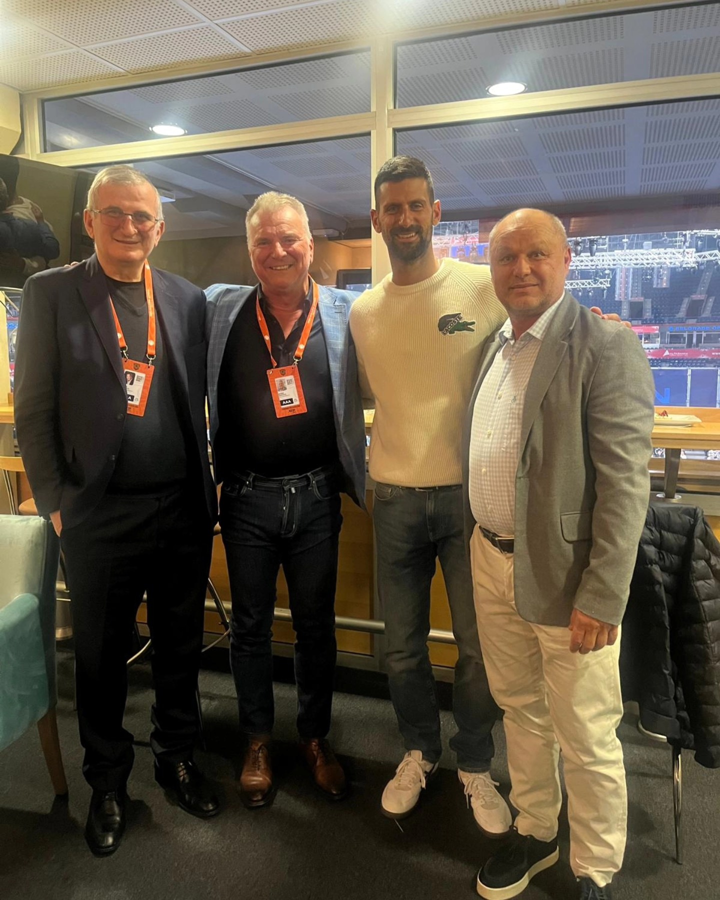 Stankovic, with Novak Djokovic and Marian Vajda.