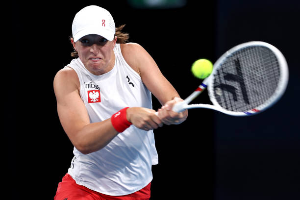 Swiatek lost to Bencic in the United Cup 2026. Source: Getty