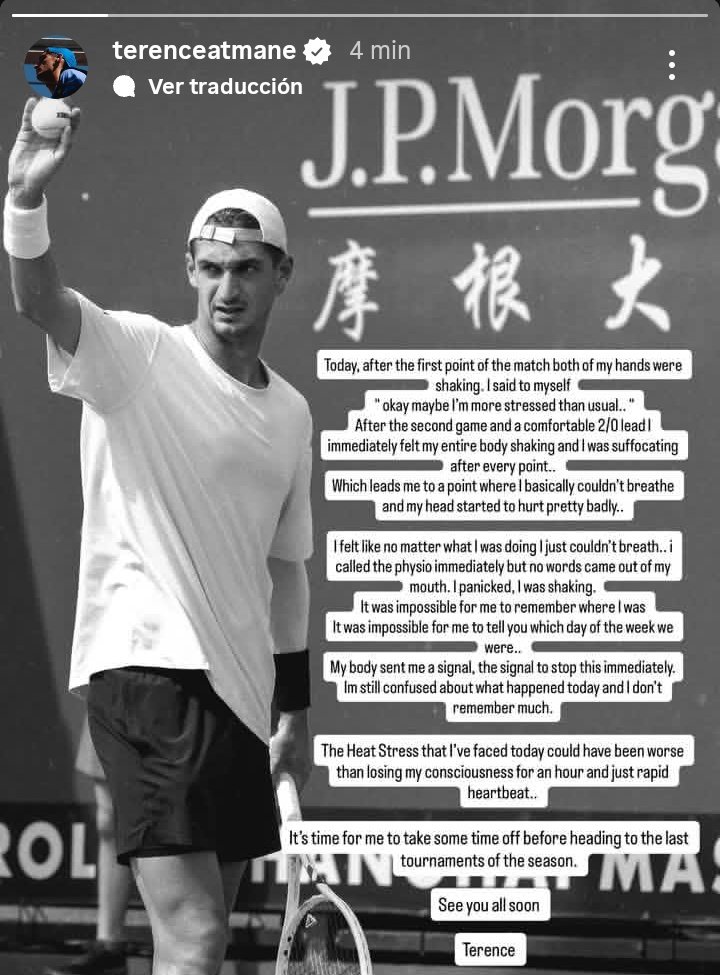 Terence Atmane explique son retrait à Shanghaï. Photo: gettyimages