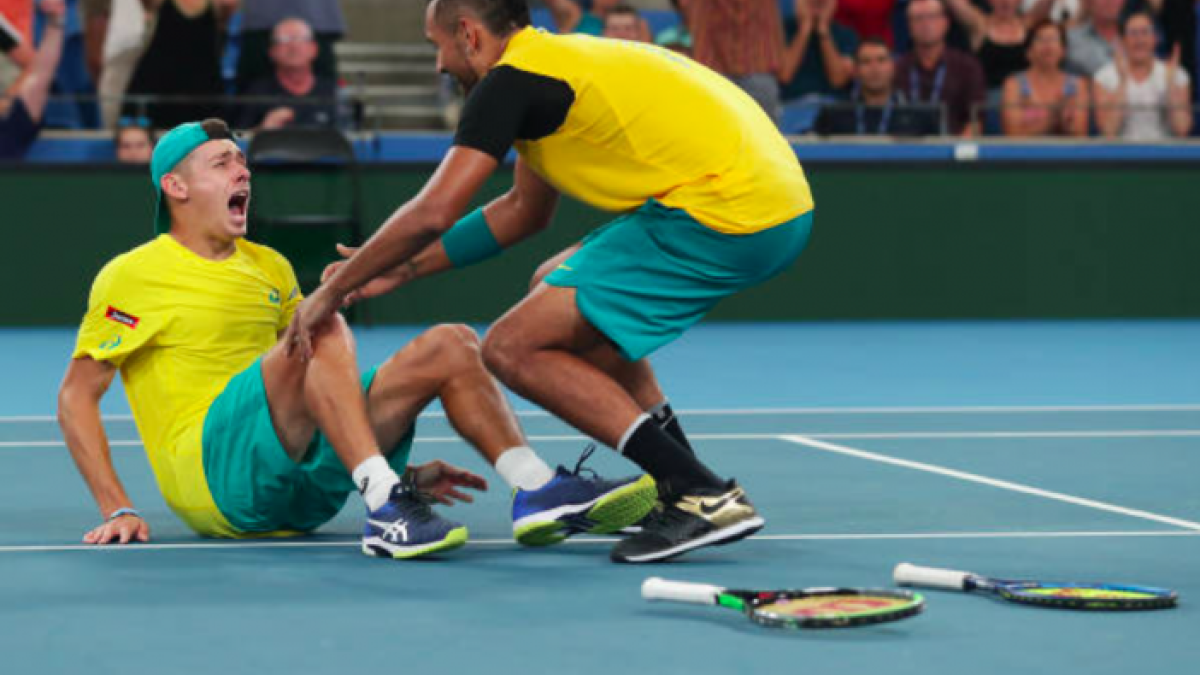 Alex de Miñaur trató de convencer a Kyrgios para jugar la Copa Davis. Foto: Getty